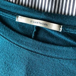 41 Hawthorne M teal dolman batwing top